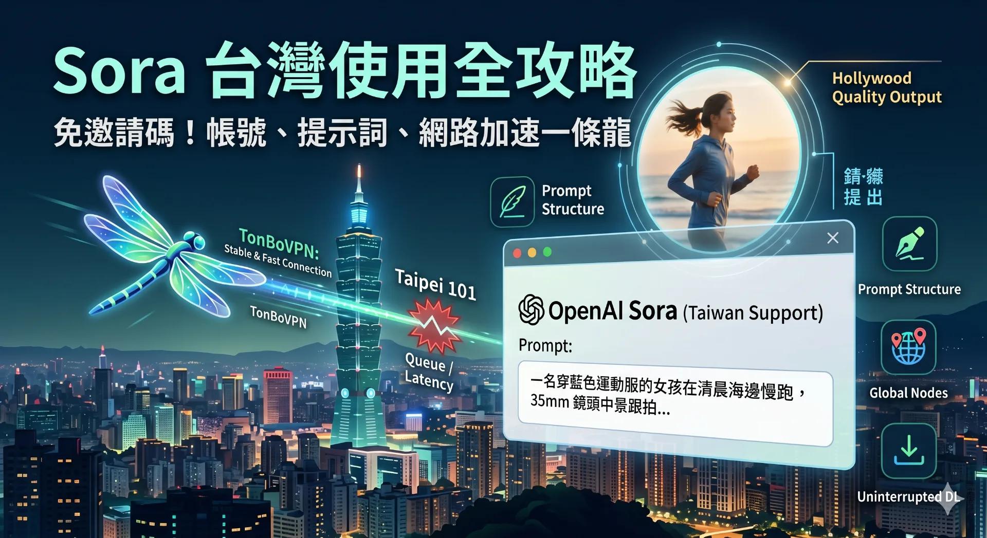 Sora 在台灣怎麼用?從註冊卡關到生成排隊一次講清楚 - 通博VPN