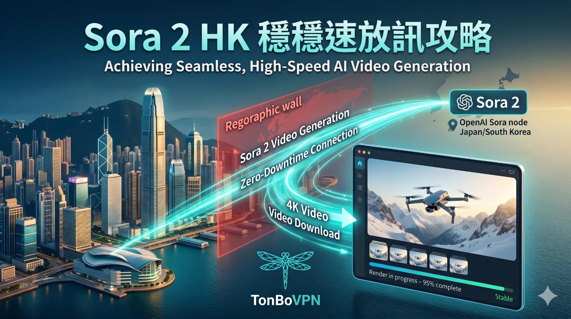 香港點樣穩定用 Sora 2 生成 AI 影片?揀節點實戰 | TonBoVPN - 通博VPN