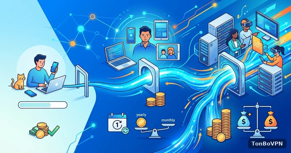 TonboVPN年付到底省多少钱?3种使用强度真实成本测算 - TonBoVPN