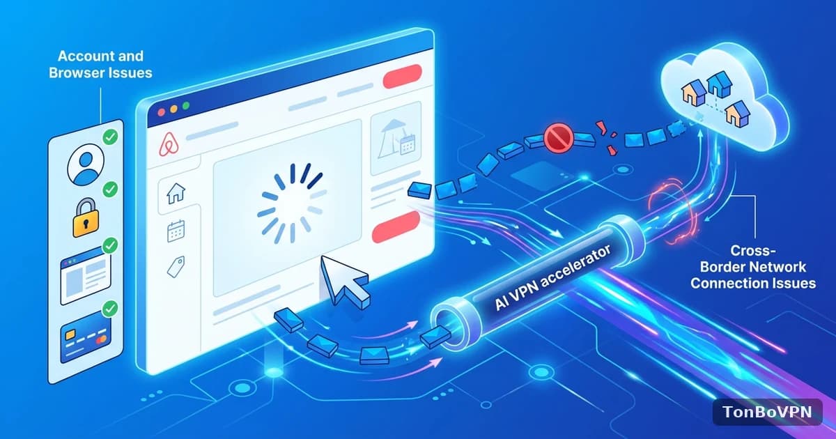Airbnb预订页面一直加载失败?海外民宿平台跨境网络排查指南 - TonBoVPN